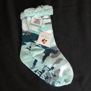 Ladies Muk Luks Sherpa Lined Socks NWT, Sz S/M